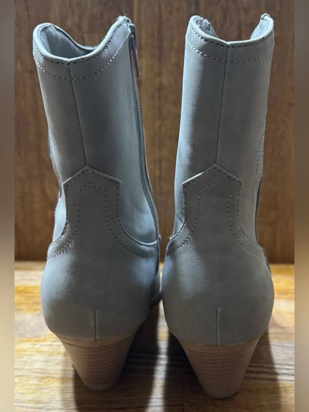Women's Grey Suede Western Ankle Boots